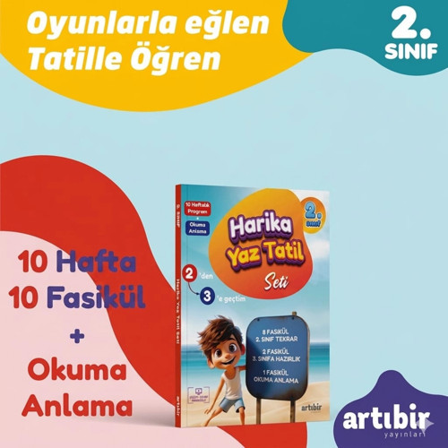 Artıbir Yayınları 2. Sınıf 2'den 3'e Geçtim Harika Yaz Tatil Seti Yeni Maarif
