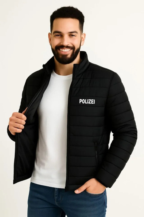 Erkek Mikro Su İtici Kapitone Baskılı Astarlı Fermuarlı Bomber Mont - Siyah - XL - Siyah
