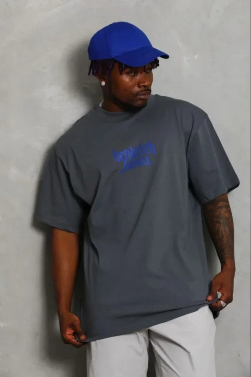 Erkek Baskılı T-Shirt Kısa Kol Bisiklet Yaka Regular Fit Rahat Kalıp Günlük Tişört - Füme - S - Füme