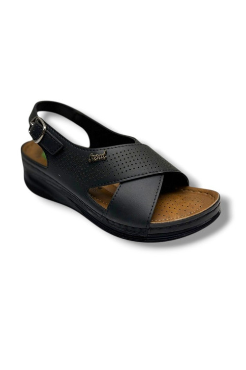 Poli 780-26 Cilt Ultra Soft Jel Taban Anatomik Kadın Sandalet