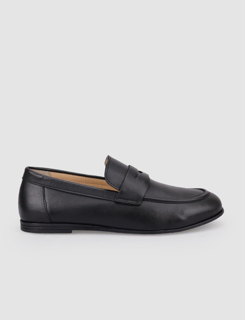 Sanetta %100 Hakiki Deri Siyah Kadın Loafer