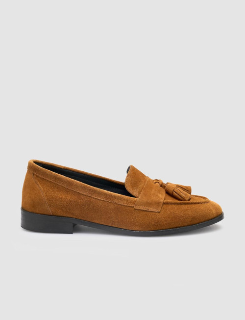 Perasen %100 Hakiki Deri Taba Süet Kadın Loafer