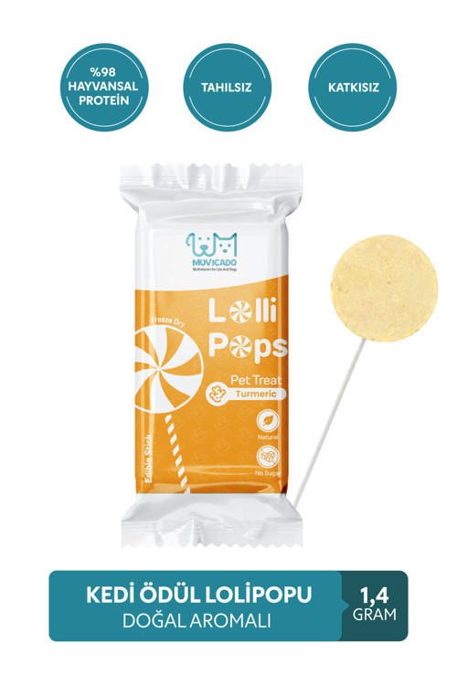 Kedi Lolipopu Kedi Ödül Maması Lolipop Kedi Ödülü Kediler İçin Lolipop Lezzetli Turmeric 14 G