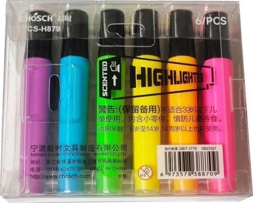 Neon Highlighter CS-H879 Renkli 6 Çeşitli Fosforlu Kalem Seti -  İşaretleyici Kalem Seti