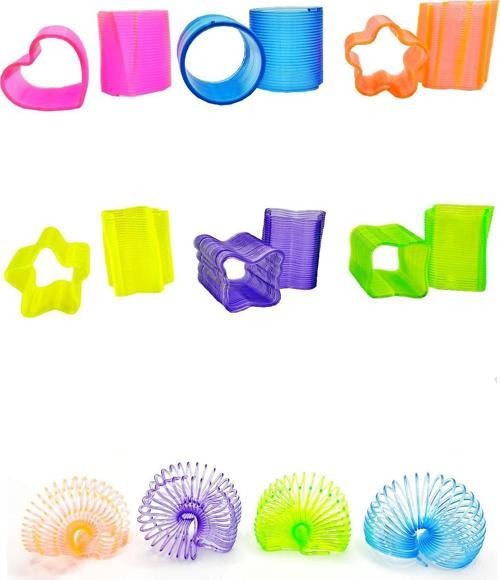 Mini Kalp Şekilli Neon Pembe Stres Yayı Oyuncak Stres Yayı - 3 cm çapında - 1 Adet