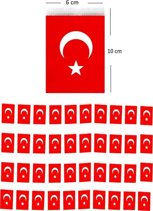 Türk Bayrağı ipli Küçük Boy (10 X 6 cm) - 1 Adet