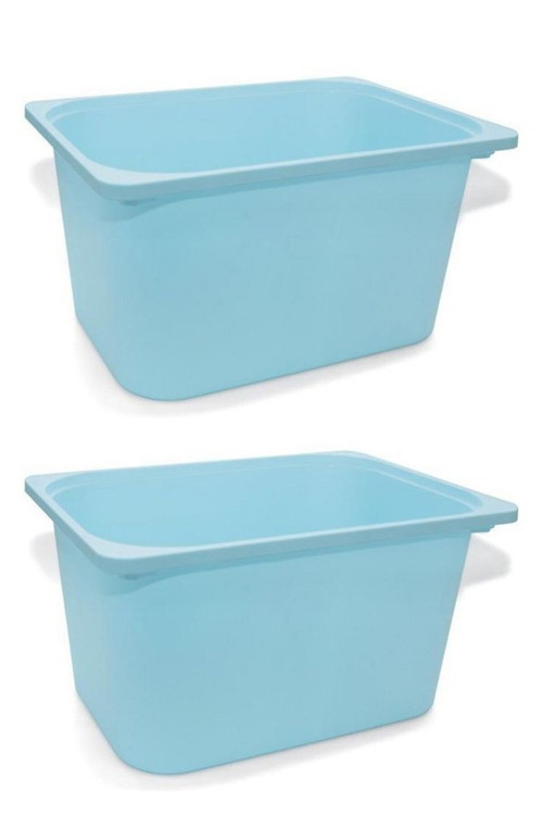 Quick 2 Adet Açık Mavi Çocuk Odası Eşya Oyuncak Saklama Kutusu 42X30X23 Cm 2'Li Set Saklama Plastik