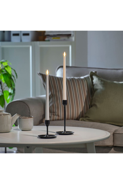 Cozy Room - Led'Li Şamdan Mumu , Beyaz, Pilli
