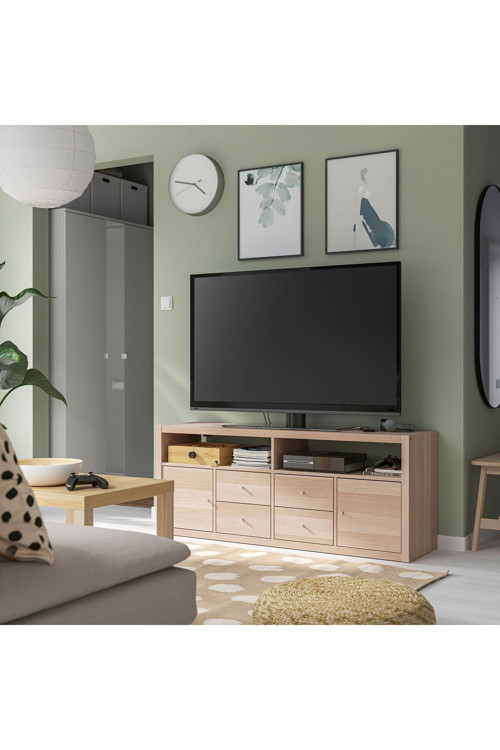 Tv Ünitesi, Ağartılmış Meşe Görünümlü, 147X39X60 Cm