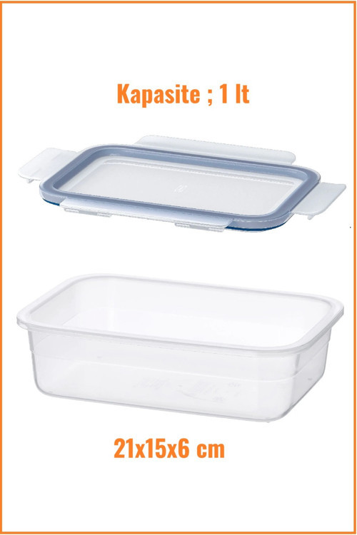 Kapaklı Saklama Kabı, Plastik Saklama Kabı 1 Lt.