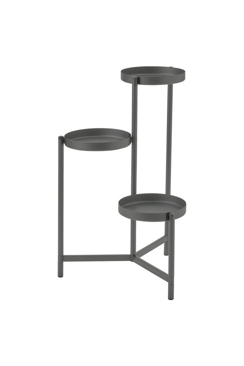 Olivblad Çiçeklik , Koyu Gri, 58 Cm Gri Renk 3 Katlı Çiçeklik
