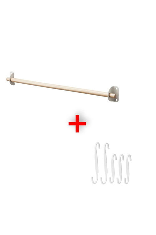 Quick Mutfak Duvar Rayı 60 Cm 5 Adet Çelik Kanca Askı