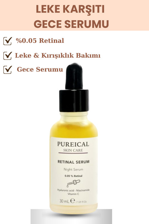 %0,05 Retinal Gece Serumu, Leke Karşıtı & Kırışıklık Karşıtı Anti Aging Serum 30 Ml