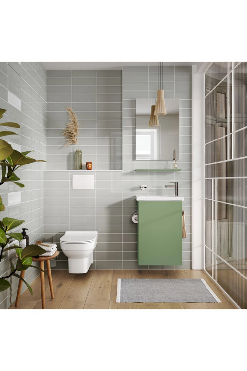 Minimalist 50 Cm Yeşil Banyo Dolabı Takımı