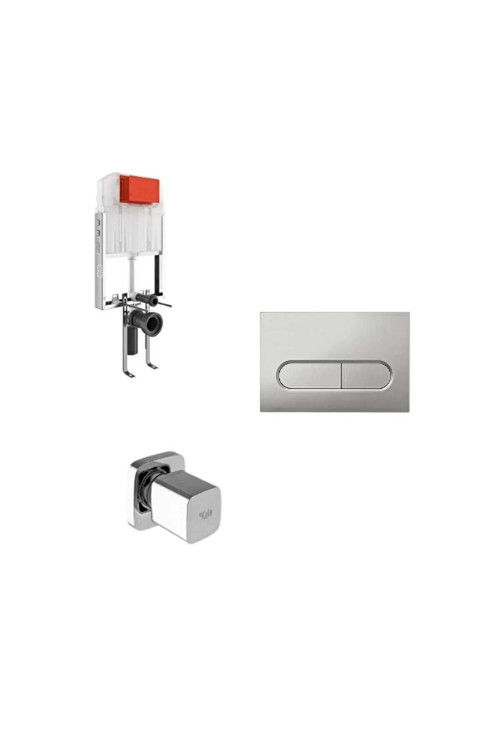 Trıton Gömme Rezervuar Set Mat Krom Capsule+V200 Stop Valf
