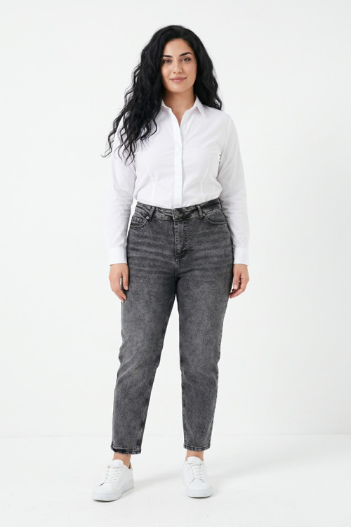 Kadın Yüksek Bel Mom Fit Jean Pantolon Bgl-St05450