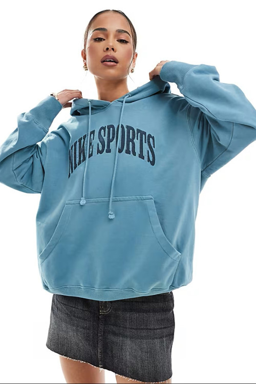Sportswear Phoenix Fleece Oversized Terry Hoodie Kadın Sweatshirt Açık Mavi