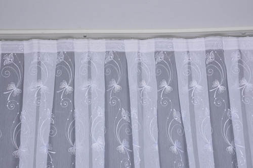 BRODE 3150 DESEN BEYAZ RENK TEK KANAT Hazır dikilmiş Pileli Fon Perde 300*260 cm