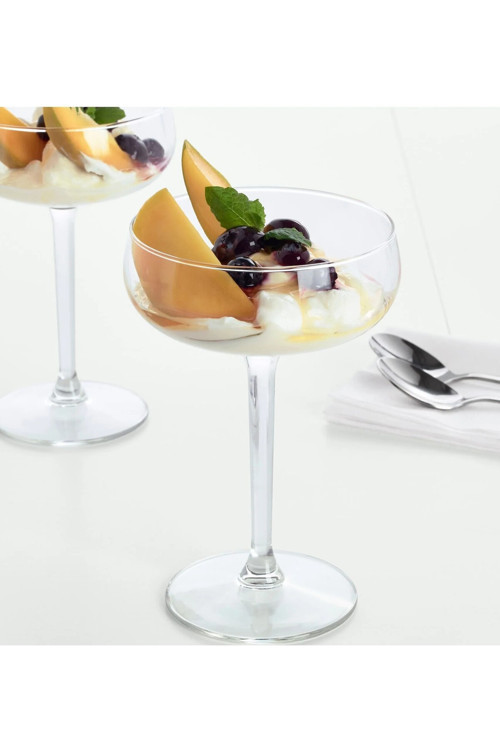 İkea Quick 2 Adet Cam Şampanya Kadehi Yükseklik 15 Cm 2Li Set Geniş Ağız Kadeh Hacim 300 Ml