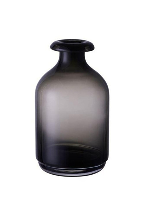 Dekoratif 18 Cm Üfleme Cam Vazo - Gri