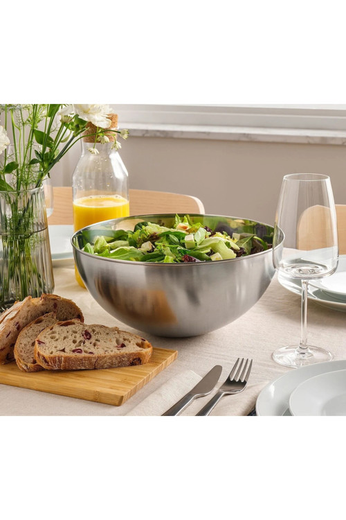 Quick Paslanmaz Çelik Sunum Kasesi Çap 28 Cm Salata Servis Kasesi Metal Kase Hacim 5.4 Litre