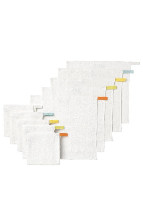 Unisex Çocuk Beyaz Krama 10 Adet 30X30 Cm Havlu Seti Bebek El Havlusu Peçete