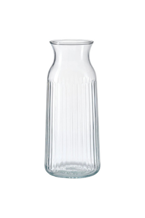 Karaf Su Şişesi Sürahi 1 Litre İkea Yükseklik 23 Cm Cam Sürahi Şeffaf Çizgili Şişe
