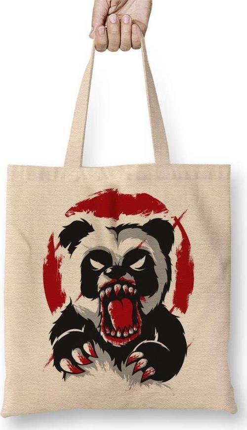 Tehlikeli Panda Bez Çanta Uzun Saplı