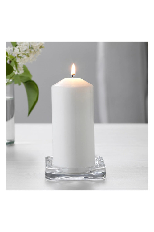 Blok Mum Tabağı 10X10X1,5 Cm Şeffaf Cam Mumluk Mum Altlığı