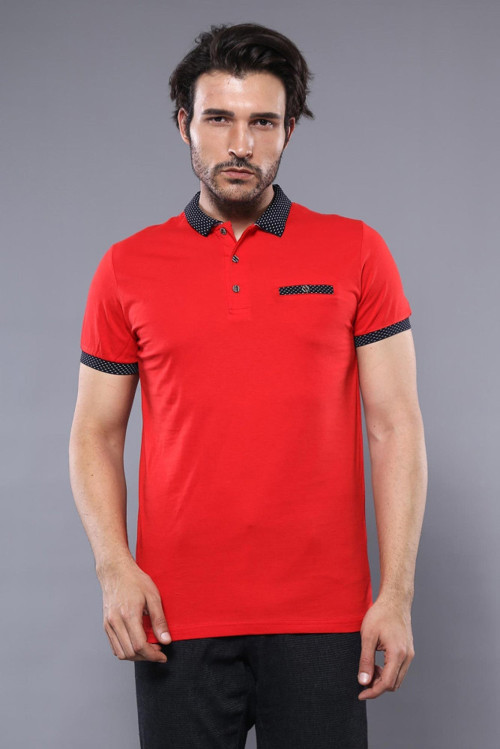 YAKE STORE Polo Yaka Kırmızı T-shirt | Wessi - Kırmızı