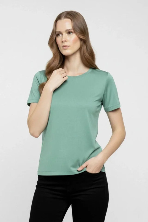 YAKE STORE T-Shirt Bisiklet Yaka Slim Fit Likralı Tişört Günlük Basic Body - Mint Yeşili - Mint Yeşili