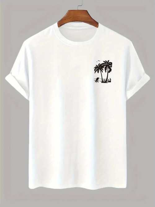 YAKE STORE Baskılı Oversize Bisiklet Yaka T-shirt - Beyaz - Beyaz