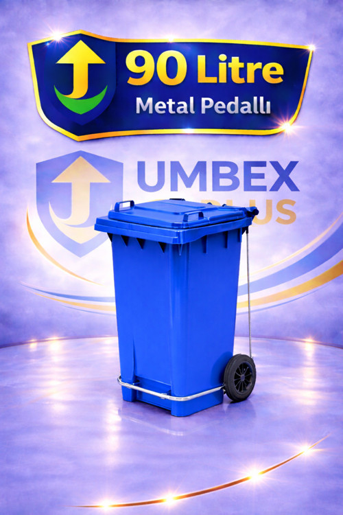Umbex Tıbbi Atık Plastik Pedallı Çöp Konteyneri 90 Litre Plastik Konteyner - A Isıya Karşı Dayanıklı