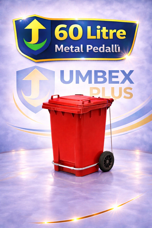 Metal Pedallı Çöp Konteyneri 60 Litre Konteyner Ve 20 Adet Çöp Poşet Rulosu- Isıya Dayanıklı-