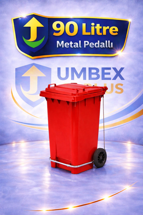 Umbex Tıbbi Atık Plastik Pedallı Çöp Konteyneri 90 Litre Plastik Konteyner - A Isıya Karşı Dayanıklı