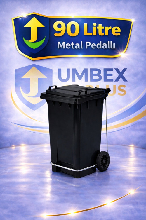 Umbex Tıbbi Atık Plastik Pedallı Çöp Konteyneri 90 Litre Plastik Konteyner - A Isıya Karşı Dayanıklı