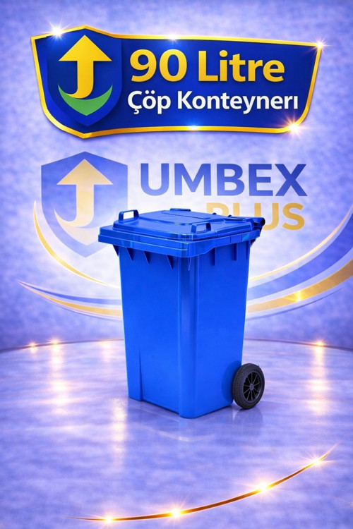 Atık Plastik Çöp Konteyneri 90 Litre Plastik Konteyner - A Isıya Karşı Dayanıklı-