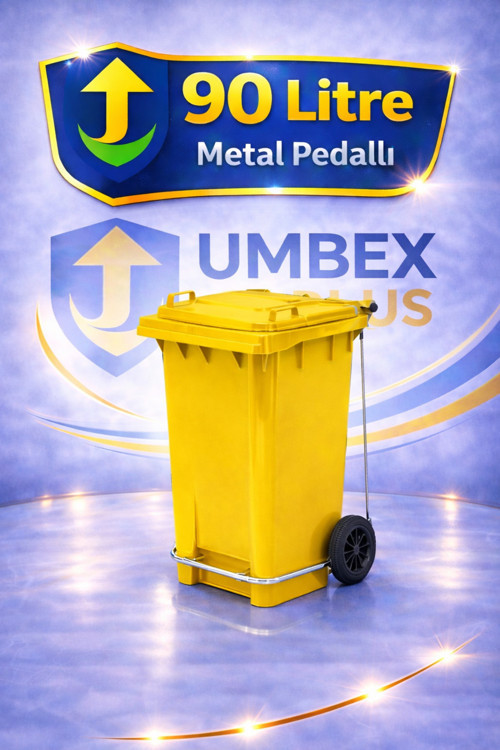 Umbex Tıbbi Atık Plastik Pedallı Çöp Konteyneri 90 Litre Plastik Konteyner - A Isıya Karşı Dayanıklı