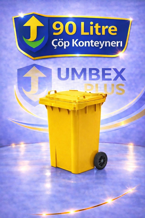 Atık Plastik Çöp Konteyneri 90 Litre Plastik Konteyner - A Isıya Karşı Dayanıklı-