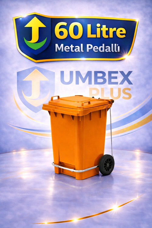 Metal Pedallı Çöp Konteyneri 60 Litre Konteyner Ve 20 Adet Çöp Poşet Rulosu- Isıya Dayanıklı-