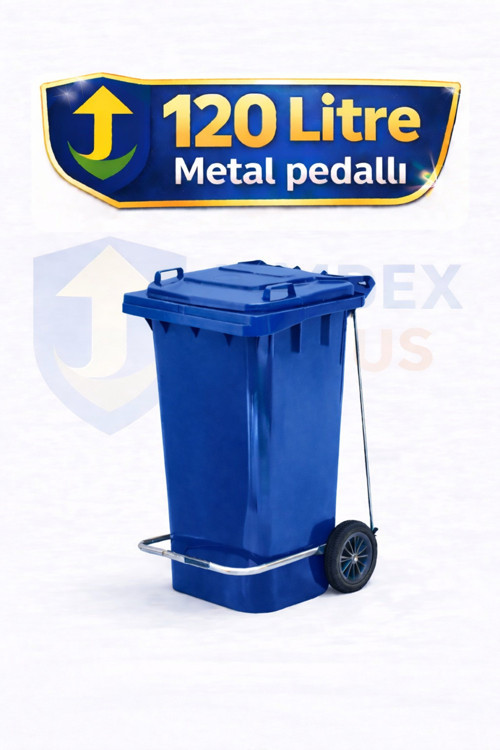 Plastik Metal Pedallı Çöp Konteyneri 120 Litre Konteyner - Isıya Dayanıklı Malzeme -