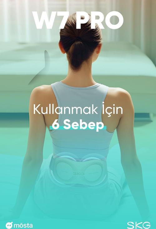 W7 PRO TENS-EMS Sırt ve Bel Masaj Aleti, Özel Isı Terapisi-Termoterapi, Frekans Terapi Destekli, Cilt Dostu
