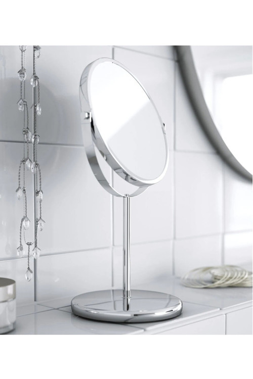Quick Ayaklı Makyaj Aynası Çap 17 Cm Oynar Başlıklı Büyüteçli Ayna Yükseklik 33 Cm