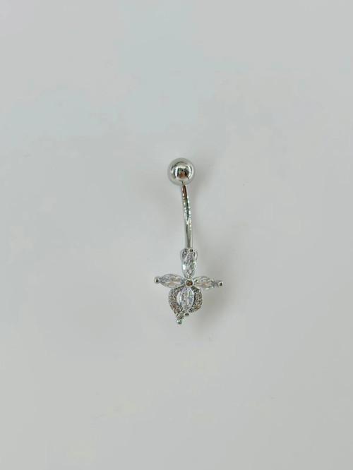 Çiçek Detaylı Göbek Piercing