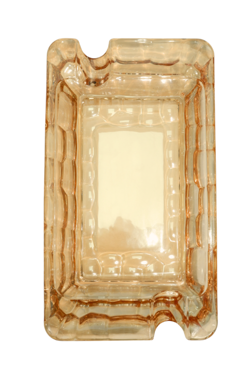 PremiumQuality Gold Şeffaf Kristal Desenli İkili Puro Küllüğü - TR9750