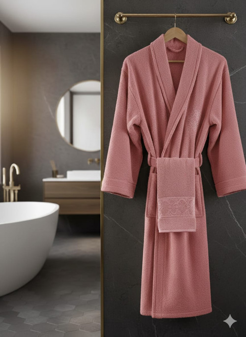 BELİNİS %100PAMUK !!! OTEL SPA KALİTESİNDE 1 adet Bornoz +1 adet 50*90 Havlu | Kadın Erkek