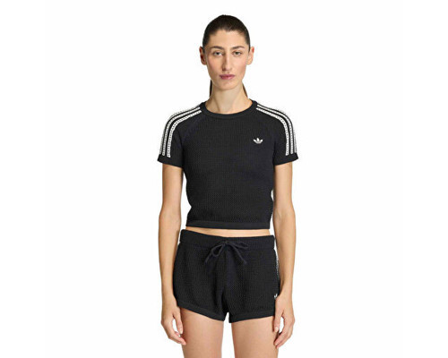 Crochet Tee Kadın Günlük Tişört KC6481 Siyah