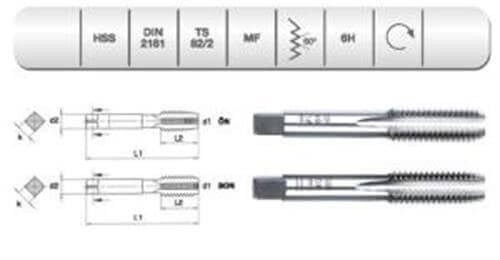 HSS DIN2181 2 LI EL KZ M 10 X1 (6H)