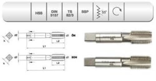 HSS DIN 5157 2 Lİ EL KILAVUZU G 1/2"X1