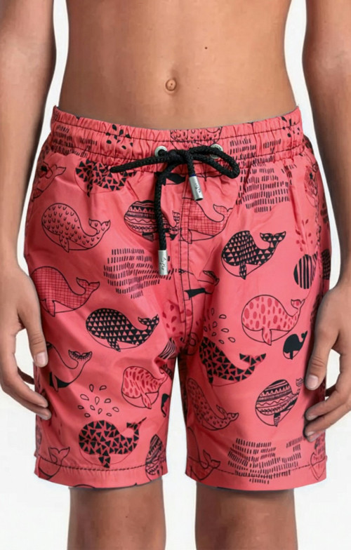 Erkek Çocuk Dijital Desenli Deniz Şortu Whale